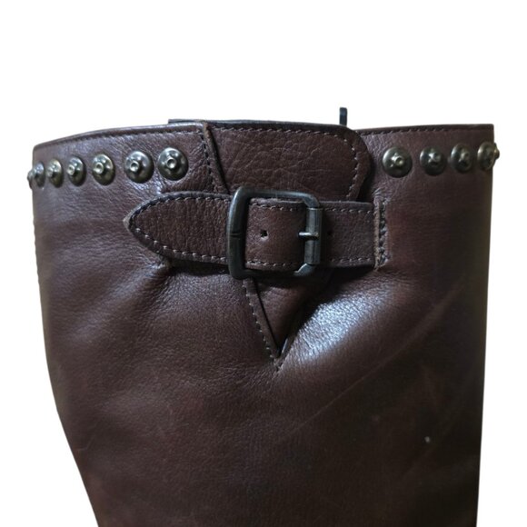 Ladies Frye Jenna Studded Brown Leather Boots - Picture 6 of 7